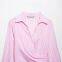 Spring and summer new European and American style women's fashionable casual striped V-neck long sleeved loose dress