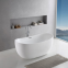 Top Quality Artificial Stone 1.35m Small Size Freestanding Acrylic Solid Surface Stone Bathtub for Bathroom