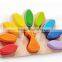 11 pcs hot new products for 2015 toys beautiful peafowl display its fine tail feathers wooden bright colour baby toy