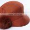 women fashion horse riding hat female stylish by wool felt with ball top and feather decoration