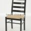 Rustic wooden home useful Webbing seat Black armless dining chair/ Restaurant chair(New Product)