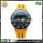 Black figure bezel orange color silicone rubber wristband watch