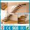 Hot Sale Tempered Glass Balustrade Floating Wood Staircase Design