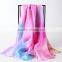 Hand drawing and flower screen print chiffon scarf buy direct china