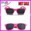 2015 cheap plastic pinhole sunglasses with sticker logo on lens