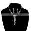 Fashion rhinestone jewelry set silver women necklace earrings sets