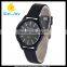WJ-5379 leather black strap vogue multicolor stainless steel back men wrist watch