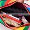 Chic rainbow messenger bag small rectangular shoulder bag with gold cutnail adjustable shoulder strap