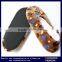 Dots and Strips Pattern Flannel Home Anti-Slip Socks Slipper with Pearl Bow