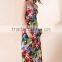 New arrival ice silk red flower cover up beach dress long halter beautiful sexy girls summer dress