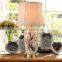 brass copper base special modern green desk light with white empire lampshade