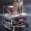 Factory price High quality shop shelf display cosmetic lucite cosmetic organizer plexiglass makeup product display