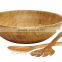 International Bamboo Salad Bowl with Salad Servers spoon and fork