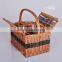 2016 Trendy Hand Woven Decoupaged Wicker Picnic Basket in Regular Size