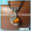 Antique Natural Crystal Agate Beads with Leaf Pendant Jewellery