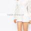 plain white lace romper off shoulder Lace Bardot girls short beach rompers