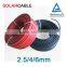 2.5/4/6mm Roll x MC4 Solar Connector Cable Black or Red TUV&UL Approval Power Cable for MC4/MC3 solar cable