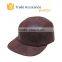 High Quality 5 Panel Hat Cap ,Leather 5 Panel Hat ,Adjustable Leather Strap 5 Panel Hat