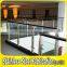 Brushed Stainless Steel Pipe and Glass Balcony Railing Designs