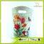 Beautiful Flower Print Waste Bin Faux Leather Trash Container With Handle