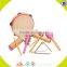 wholesale delicate wooden Tambourine toy multiple colour wooden Tambourine toy and hot selling kids wooden Tambourine W07F002