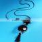 Winter Simple Pom Pom Necklace Flower Decorated Round Disc Pendant Necklace Long Tassel Sweater Necklace