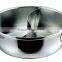 Royal Cladex Restaurant Shabu Shabu Pot without Lid Copper Plating Finishing Stainless Steel Finishing with Sealed Partition