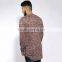 Custom apparel men's clothing heather plain tshirt long sleeve blank t-shirt wholesale extended rounded hem longline t shirt