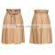 OEM/ODM clothing direct manufacturer custom-made your own design latest design waist strap khaki lady pleated long skirt