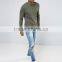 Custom Long Sleeve Crew Neck Without Hood Green Men's 96% Cotton 4% Elastane Casual Skinny Tight Fit Blank Sweatshirt