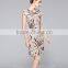Classic Short Sleeve V Neck Slim Fit Ladies Dress