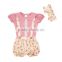 2017 Boutique summer baby clothing set baby girl suspender set children summer outfits with headband
