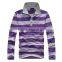 2016 Hot Sale Custom 100% Cotton Long Sleeve Mens Stripe Polo Shirts With Pocket