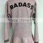 hotsale design bad ass printed winter women wool sweatshirt dress jersey fabric made in china