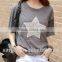 2016 shining t-shirt O-neck fashion design for girls