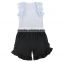 2017 clothing sets children toddler girl clothing white shirts ruffle shorts baby outfit