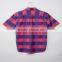100% cotton latest design concise plaid short sleeve oem custom man shirt