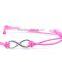 2PCs Silver Plated Metal Infinity Faux Suede Leather Cord Charm Bracelets