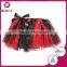 TOP quality cheap tutu pettiskirt girls skirt plain fabric wedding tutu red with leopard print