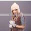 YR682 Hot Sale Earflap Cap Crochet Knitted Hats Cheap Rabbit Fur Hat