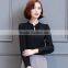 2016 Latest Women Blouses and Tops Designs Chiffon Slim Tops,Custom Autumn Clothes Chiffon Long Sleeve Tops for Women