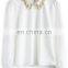 Plain women Noble Sweetness Crepe Top in White
