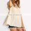 2016 Blouses and Shirts For Women Vogue Royal Criss Cross Back Crochet Short Sleeve Round Neck Blouse