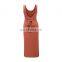 2020 Summer New Sexy Ladies Casual Dress Womens Bodycon Sleeveless Dress with Belt