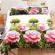 3D Bedding Set Reactive Printing 100% Polyester Pink Flowers Duvet Cover Set