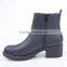 Comfort woman biker and groundwork safety chunky heel side zipper ankle boots