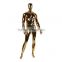 Noble gold chrome fiberglass Europe Asian full body muscle male mannequin