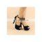 Cheap price ladies high quality platform high heeled sandals with ankle strap peep toe heel shoes