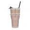 Wholesale Custom Logo 30oz Double Walled Vacuum Insulated Stainless Steel Tumbler with Lid and Straw