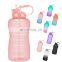 64oz motivational big capacity workout durable protein portable blank pink water poly-clear 24oz fitness bottles